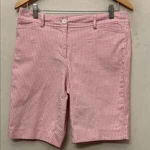 Talbots Pink White checkered Women's Shorts Size 6 EUC